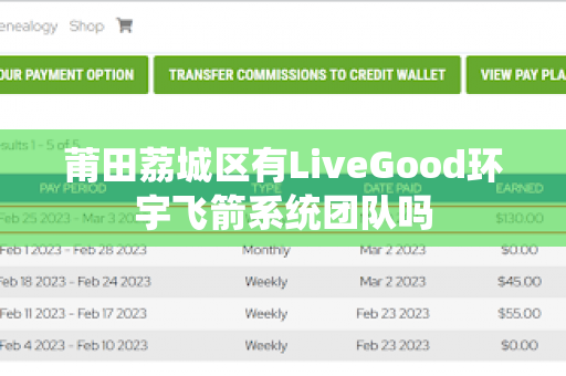 莆田荔城区有LiveGood环宇飞箭系统团队吗